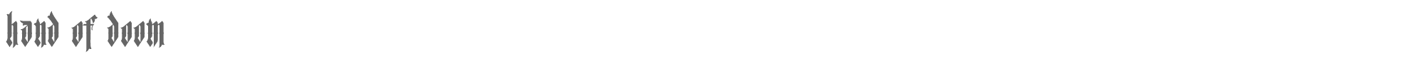 Sample characters Hand Of Doom Font